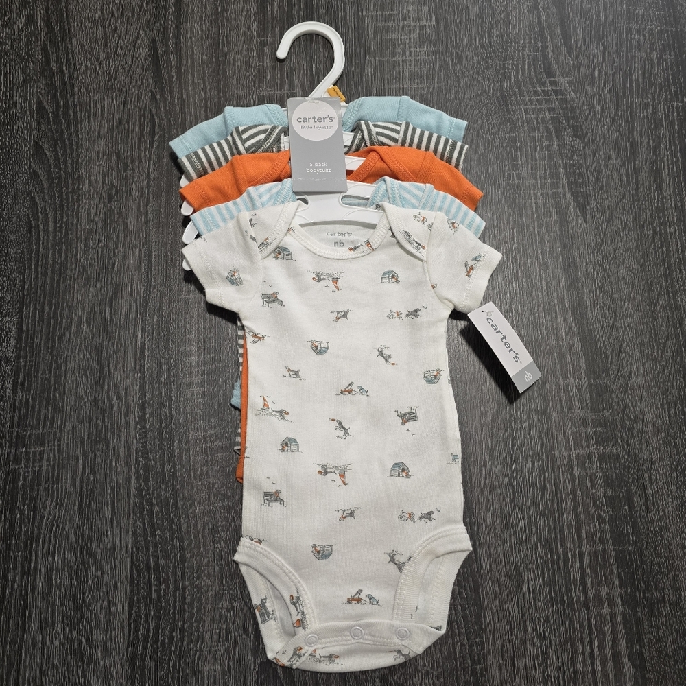 Carter's Baby Boy Onesie Bodysuit 5 Pack - Newborn